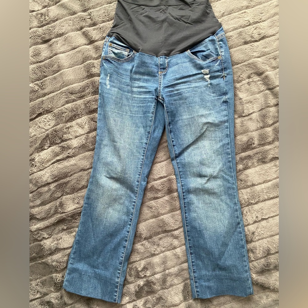 Maternity blue denim jeans